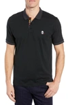 Robert Graham Easton Classic Fit Skull Applique Polo In Black