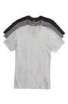 Polo Ralph Lauren 3-pack Crewneck T-shirts In Black/ Grey/ Charcoal