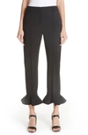 VALENTINO RUFFLE HEM STRETCH WOOL TROUSERS,QB2RB2G543L