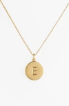 Kate Spade 12k Gold-plated Initials Pendant Necklace, 17" + 3" Extender In E- Gold