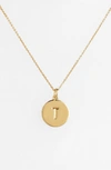 Kate Spade 12k Gold-plated Initials Pendant Necklace, 17" + 3" Extender In T- Gold