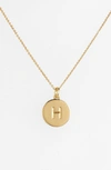 Kate Spade 12k Gold-plated Initials Pendant Necklace, 17" + 3" Extender In H- Gold