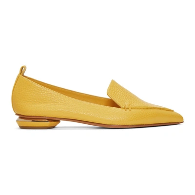 Nicholas Kirkwood Pointy Slipper Leather Loafers In Y17 Yellow