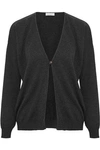 BRUNELLO CUCINELLI BRUNELLO CUCINELLI WOMAN BEAD-EMBELLISHED CASHMERE CARDIGAN CHARCOAL,3074457345619277316