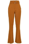 A.L.C A.L.C. WOMAN FOSTER BELTED STRETCH-CREPE BOOTCUT PANTS CAMEL,3074457345619797743