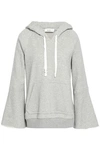 A.L.C A.L.C. WOMAN PRINTED MÉLANGE FRENCH COTTON-TERRY HOODIE LIGHT GRAY,3074457345619773275