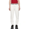 Moncler Tricolor Ribbed Cotton Jersey Sweatpants In White
