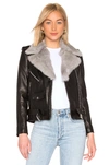 UNDERSTATED LEATHER EASY RIDER WITH REMOVABLE FUR COLLAR