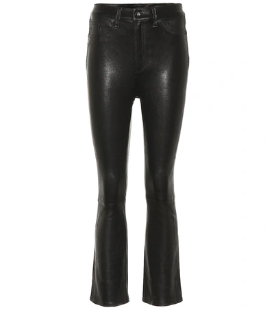 Rag & Bone Hana Wide-leg Leather Jeans In Black