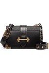 PRADA Cahier smooth and textured-leather shoulder bag