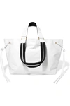 ISABEL MARANT WARDY CANVAS-TRIMMED TEXTURED-LEATHER TOTE