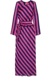 MAGGIE MARILYN Get 'Em Girl striped silk-satin maxi dress