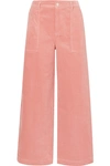GANNI Cotton-blend corduroy wide-leg trousers