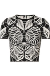 ALEXANDER MCQUEEN CROPPED JACQUARD-KNIT TOP