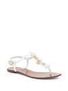 DOLCE & GABBANA Coin Embellished Leather Thong Sandals