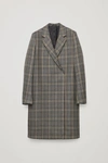 COS CHECK DOUBLE-BREASTED WOOL COAT,0702150002