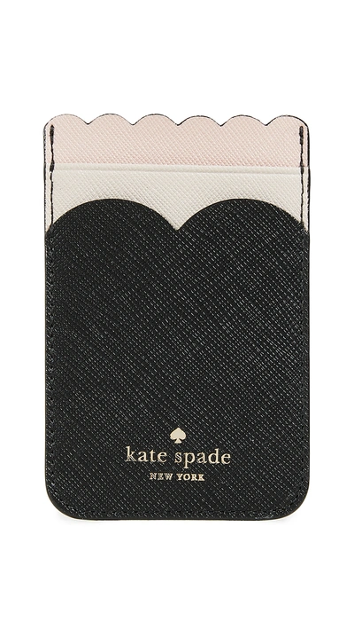 Kate Spade Scallop Triple Sticker Pocket In Black Multi
