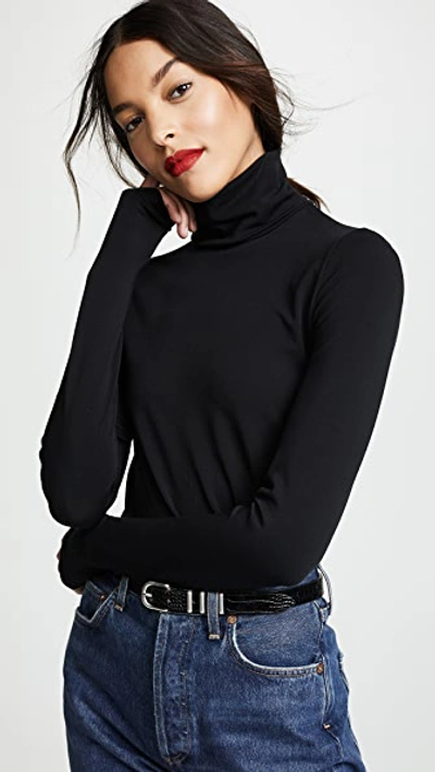 Wolford Sustainable Aurora Turtle Neck Top In Admiral