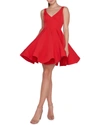 Mac Duggal Sleeveless V-neck Fit-and-flare Dress W/ Dramatic Skirt In Red