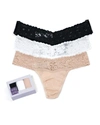 Hanky Panky Three-pack Original-rise Organic Cotton Thongs In Multi