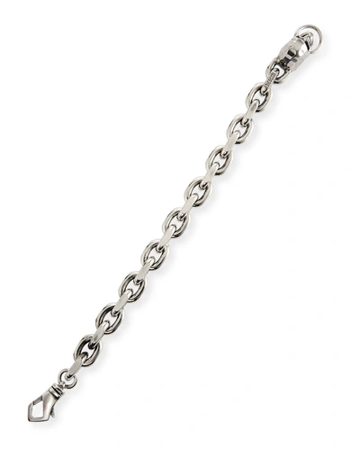 Emanuele Bicocchi Men's Chain Bracelet W/ Skull In Silver