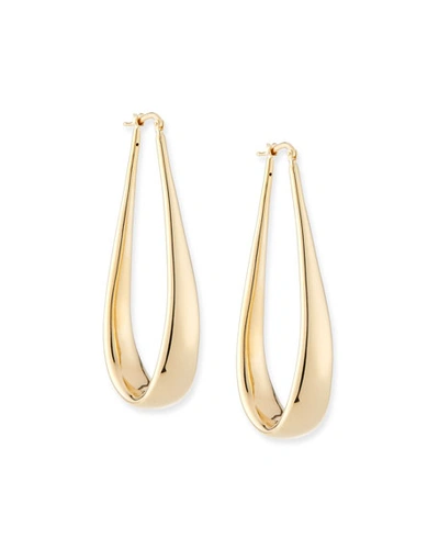 Alberto Milani Millennia 18k Gold Electroform Oblong Hoop Earrings
