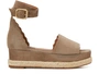 Chloé Scalloped Platform Espadrille Sandals In Maple Brown