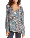 KAREN KANE PRINTED PEASANT TOP,4L50105