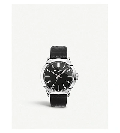 Thomas Sabo Wa0312 Rebel At Heart Stainless Steel And Leather Watch In Black