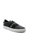 Givenchy Calfskin Leather Sneakers With Printed Logo And Contrasting Sole In Black