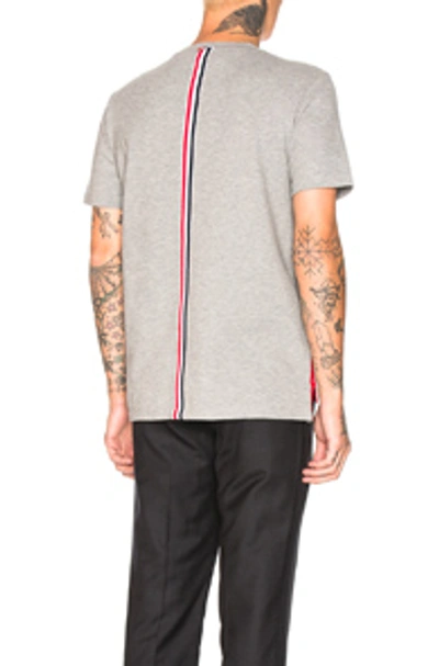 Thom Browne Backstripe Pique Shirt In Light Grey