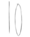 ESSENTIALS SILVER PLATE OR GOLD PLATE WIRE TUBE EXTRA LARGE HOOP EARRINGS
