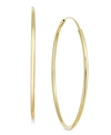 Essentials Large Silver Plated Endless Wire Medium Hoop Earrings In Gold