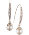 MARCHESA PAVE & IMITATION PEARL DROP EARRINGS