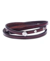 Degs & Sal Men's Leather Wrap Bracelet In Stainless Steel In Cinnamon