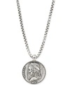 DEGS & SAL MEN'S GREEK SKULL COIN 24" PENDANT NECKLACE IN STERLING SILVER