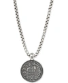 Degs & Sal Men's Ancient-look Italian Lire Coin 24" Pendant Necklace In Sterling Silver In Silver