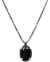 DEGS & SAL MEN'S BLACK ONYX (20 X 32MM) 24" PENDANT NECKLACE IN STERLING SILVER (ALSO IN MANUFACTURED TURQUOISE
