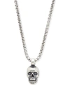 DEGS & SAL MEN'S SKULL PENDANT NECKLACE IN STERLING SILVER