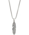 Degs & Sal Men's Feather Pendant Necklace In Sterling Silver In Silver