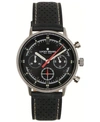 LUCKY BRAND MEN'S CHRONOGRAPH FAIRFAX BLACK PERFORATED LEATHER STRAP WATCH 40MM