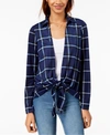 ALMOST FAMOUS JUNIORS' PLAID LAYERED-LOOK TOP