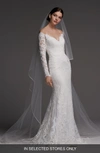 WATTERS VISCONTI LONG SLEEVE LACE WEDDING DRESS,4011S