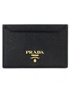 Prada Black Logo Saffiano Leather Card Holder
