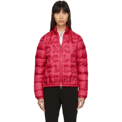 Moncler Vilnius Quilted-letter Down Jacket In Fuchsia