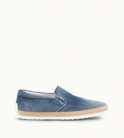 Tod's Slip-ons In Leather In Blue