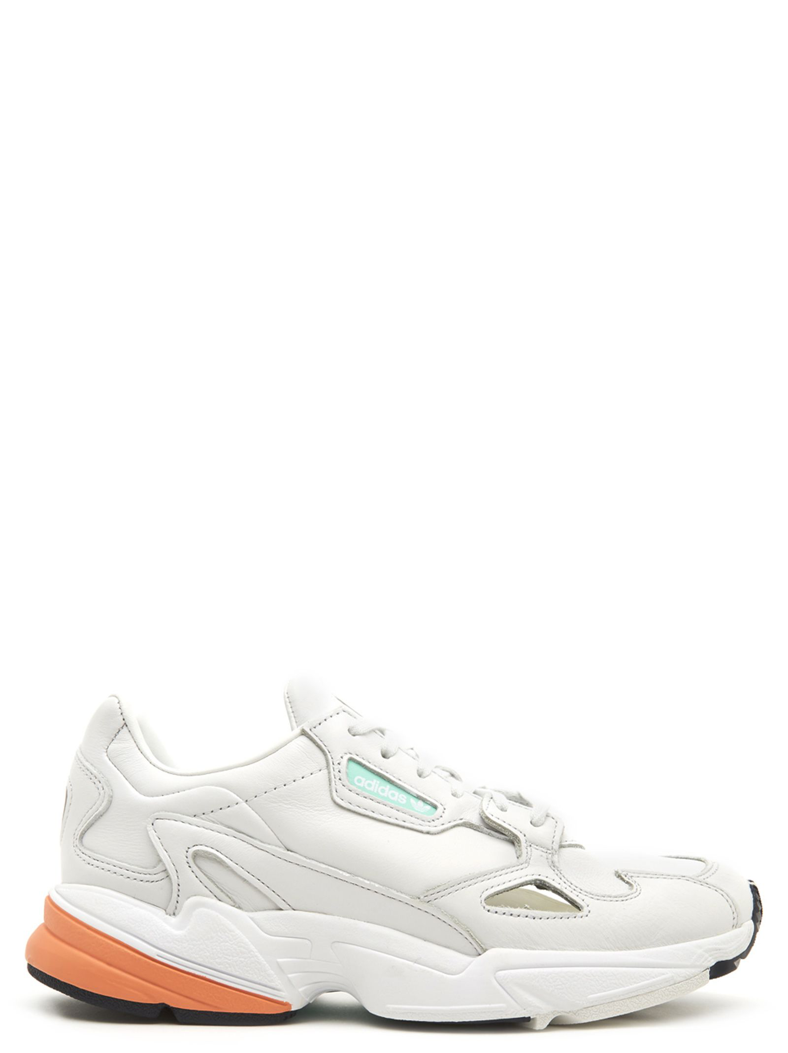 adidas originals falcon premium leather trainers in white