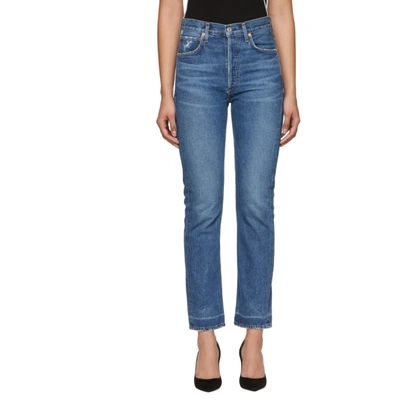 Citizens Of Humanity Mckenzie High-rise Straight Jeans In Dark Blue