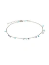 CHAN LUU Dangling Turquoise & Mixed Stone Sterling Silver Anklet