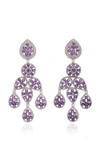 SABBADINI WHITE GOLD AMETHYST AND DIAMOND EARRINGS,OR2199A